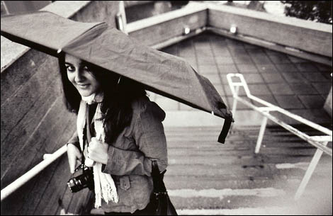 Tanya outside the National Theatre.